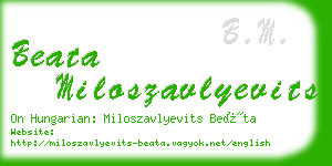 beata miloszavlyevits business card